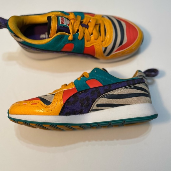 Puma Vibrant Orange and Red Sneakers Size 4.5 C SB-3 - Picture 5 of 9